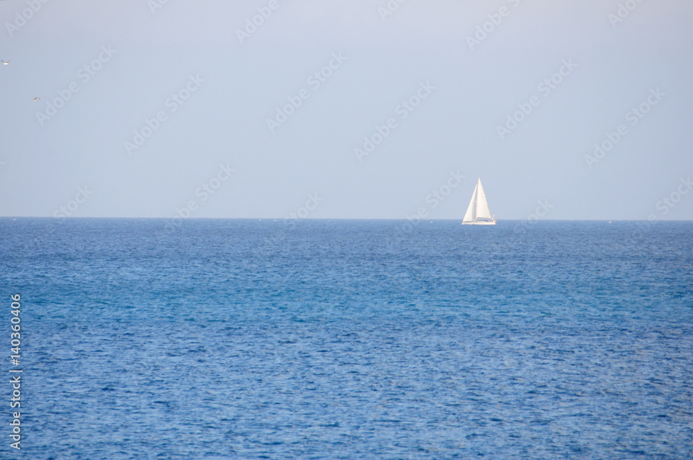 yacht on the horizon