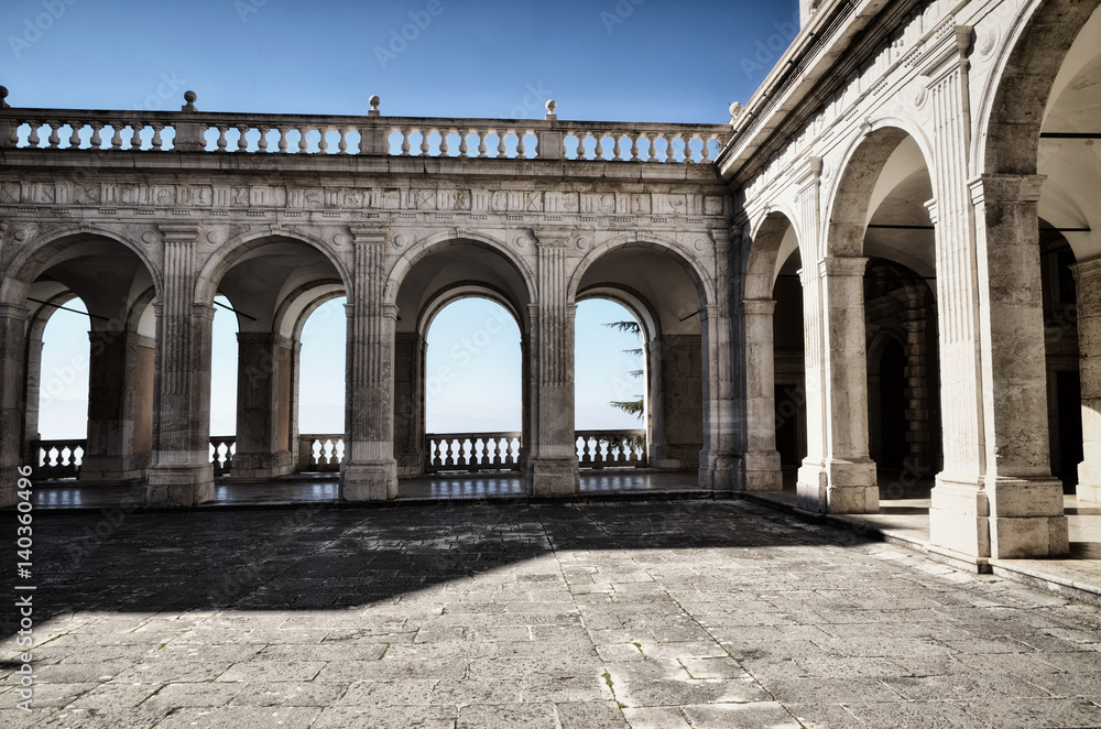 Fototapeta premium Montecassino Abbey, religious and historic destination in Cassino. Italy