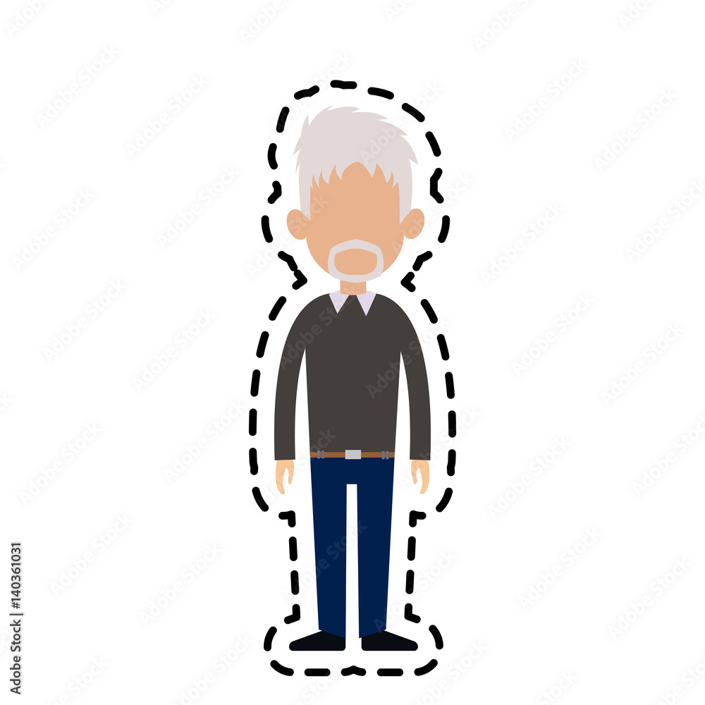man with white hair and beard cartoon icon image vector illustration design man with white hair and beard cartoon icon image vector illustration design
