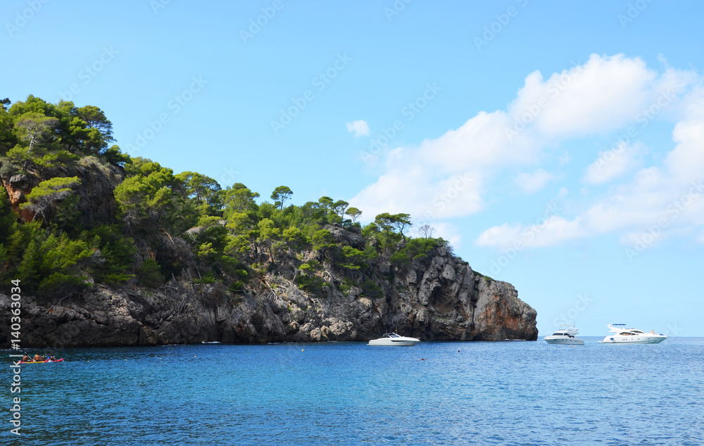 Beautiful beach, Cala de Deia in northern Mallorca,Europe