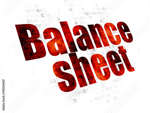 Money concept  Balance Sheet on Digital background