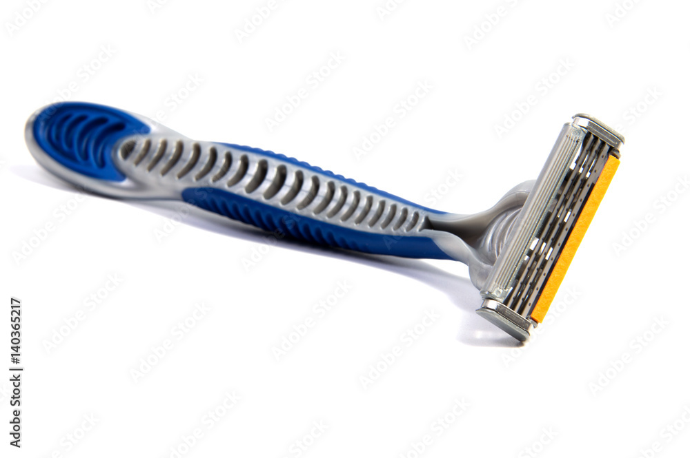 Obraz premium Use disposable shaving machine on white background