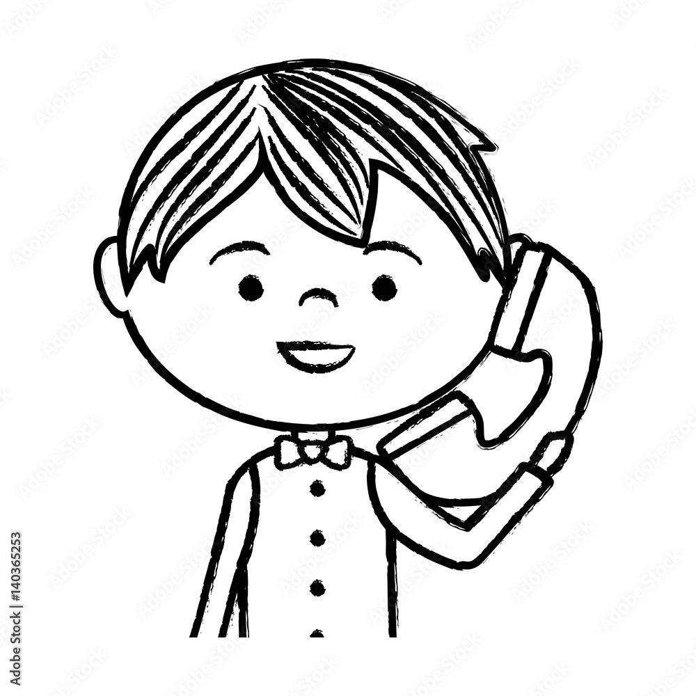 man with phone avatar character isolated icon vector illustration design man with phone avatar character isolated icon vector illustration design