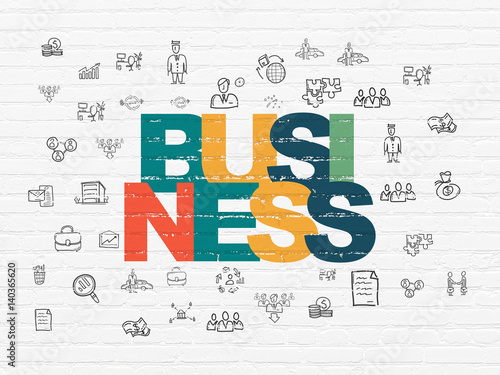Business concept: Business on wall background