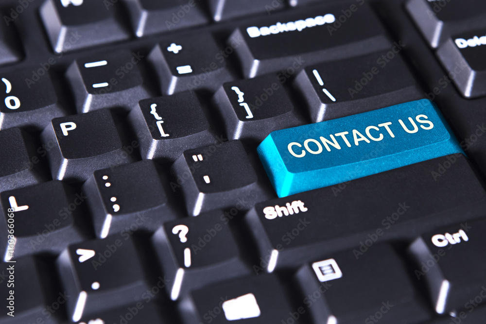 Computer keyboard with text of contact us Computer keyboard with text of contact us