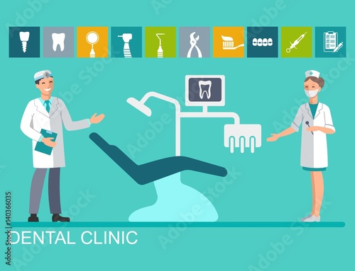 Doctor and nurse in the dental office