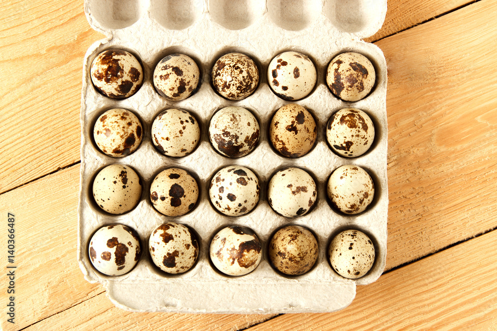 Quail eggs in a container Quail eggs in a container