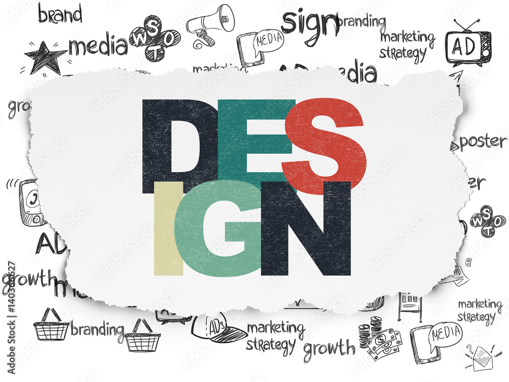 Naklejka premium Marketing concept: Design on Torn Paper background