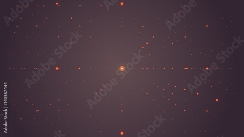 Abstract background. Matrix of glowing stars with illusion of depth. Abstract futuristic space background