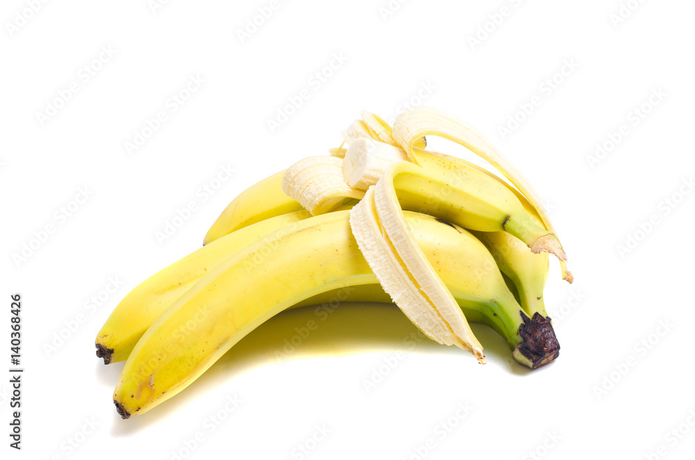 Tropical fruit banana on white background