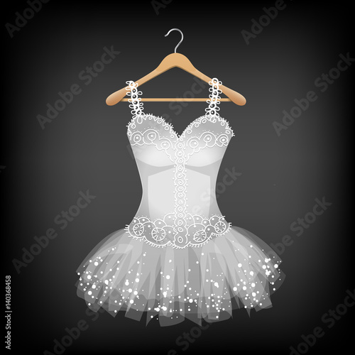 White Dress with Lace on Hanger
