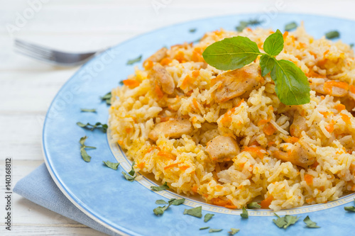 Traditional pilaf with chicken