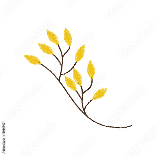 branch yellow leaves sketch vector illustraiton eps 10