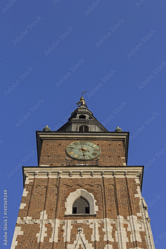 Tower of the old townhall in Krakow/ Poland
