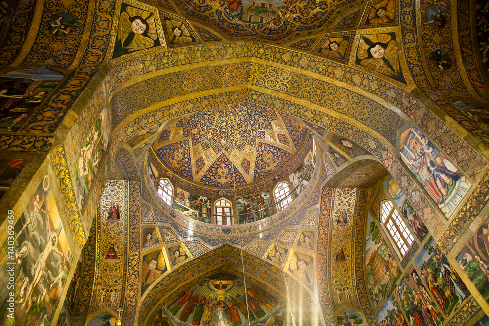 Interior view of the Vank Armenian Cathedral, Isfahan, Iran