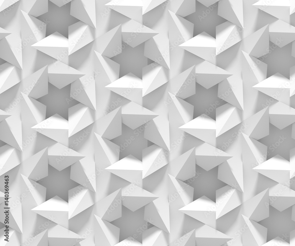 White shaded abstract geometric pattern. Origami paper style. 3D rendering background. White shaded abstract geometric pattern. Origami paper style. 3D rendering background.