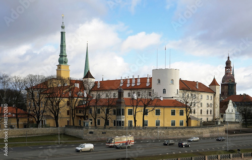 Panorama of the castle in Riga