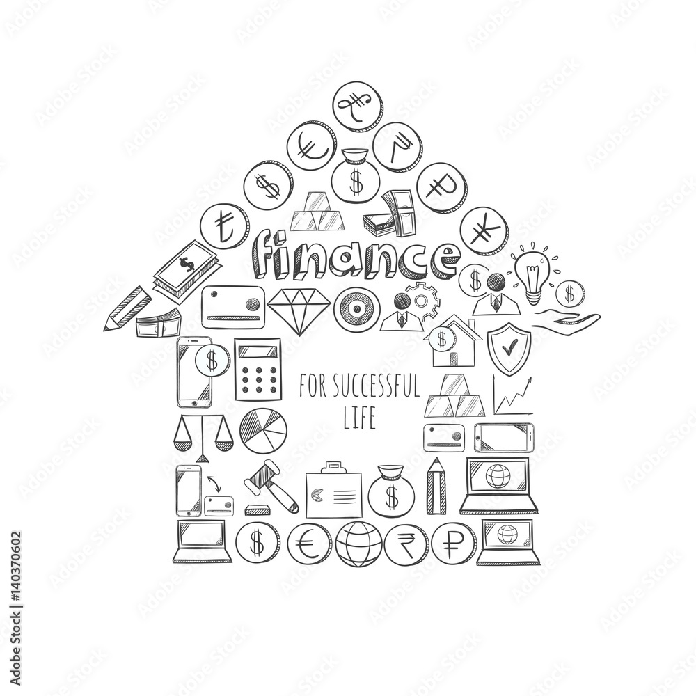 Sketch Business Success Concept Sketch Business Success Concept