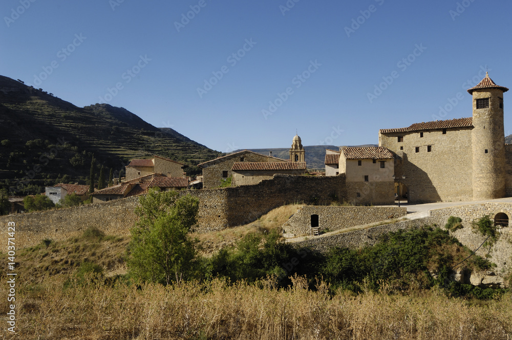 Walls and Portal de Las Monjas, Mirambel, Maestrazgo, Castellon, Valencian Community Walls and Portal de Las Monjas, Mirambel, Maestrazgo, Castellon, Valencian Community
