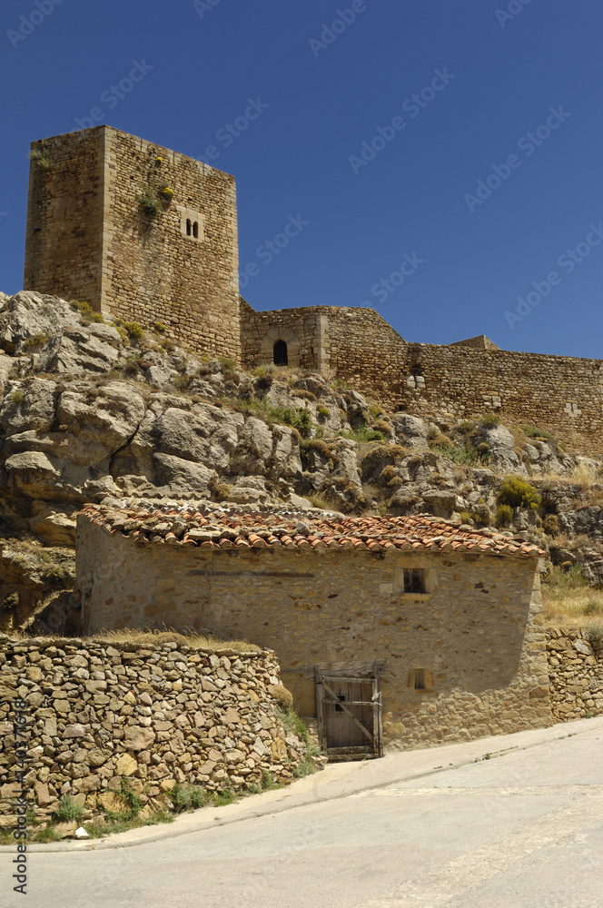 Castle of  Puertomingalvo, Teruel Province, Spain,