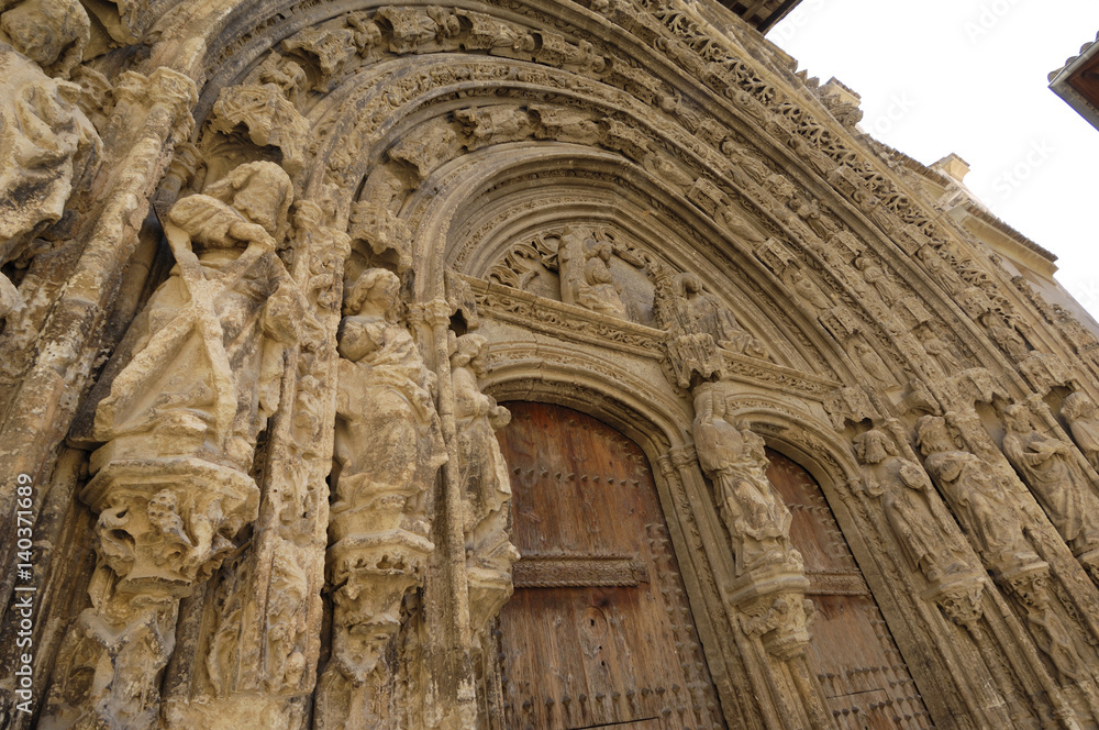 Entrance of Santa Maria church of Requena, Valencian Community, Spain
