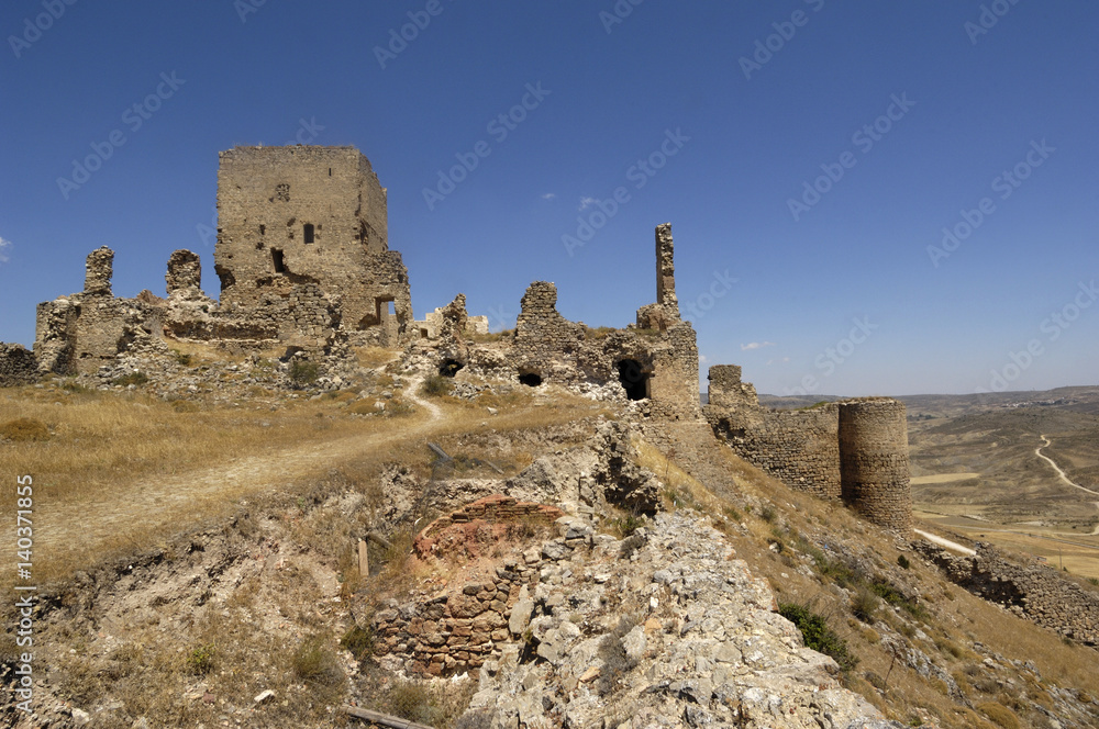  Medieval ruins of  Moya in Cuenca, Castilla-La Mancha, Spain