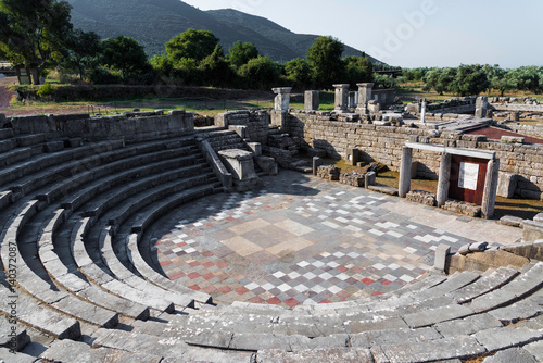 The Ekklesiasterion of the Asklepieion in the archaeological site of ancient Messene in Peloponnese, Greece photo