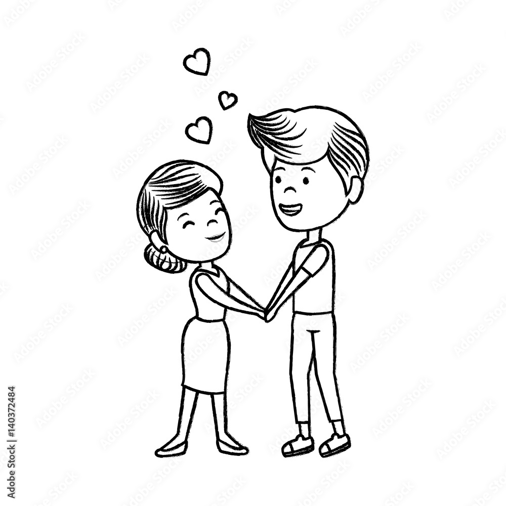 couple lovers characters icon vector illustration design couple lovers characters icon vector illustration design