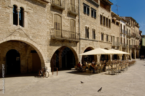 Main square of Banyoles, Girona province, Catalonia, Spain photo