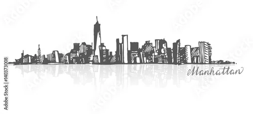 Obraz Szkic Manhattanu w Nowym Jorku