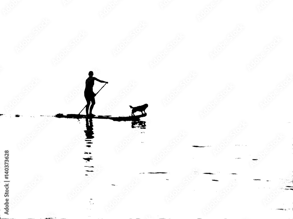 Naklejka premium paddle surf