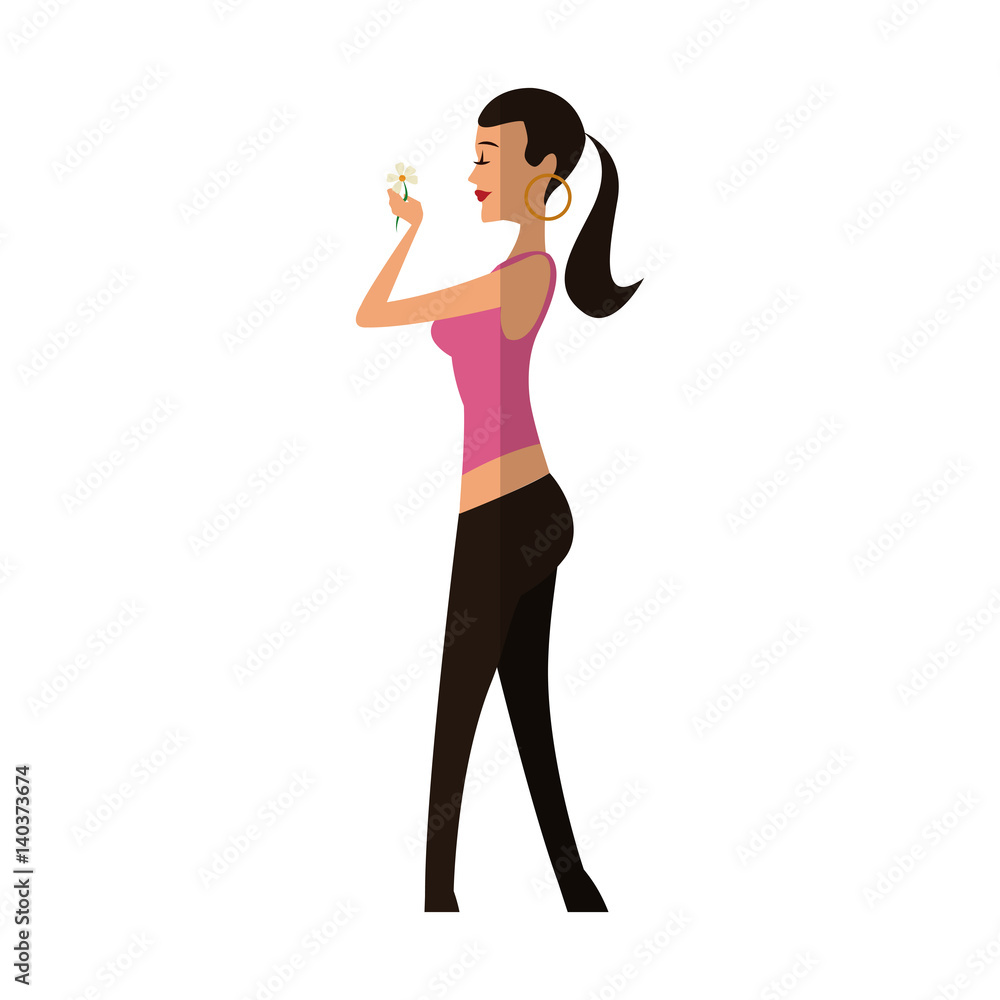 woman wearing casual clothes cartoon icon over white background. colorful design. vector illustration woman wearing casual clothes cartoon icon over white background. colorful design. vector illustration