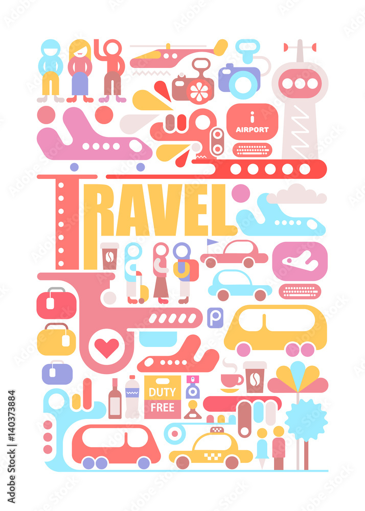 Fototapeta premium Travel vector illustration