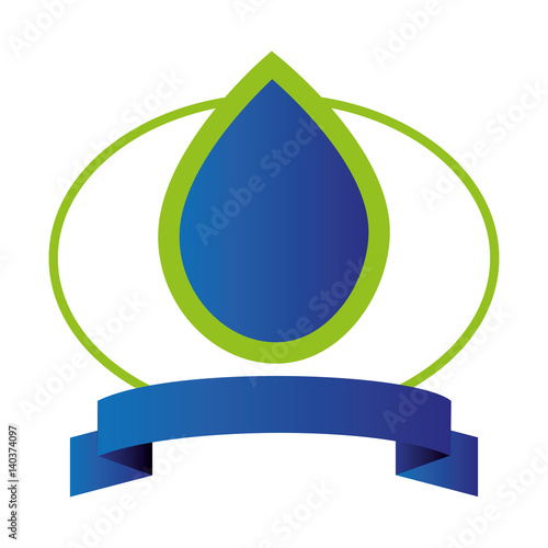 blue drop emblem icon vector illustration design