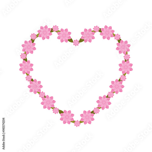 pink heart flowers decoration vector illustration esp 10