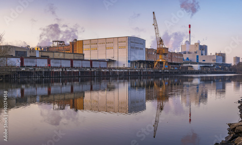 modern paper factory in Germany with its own port, oriented to the processing of waste paper