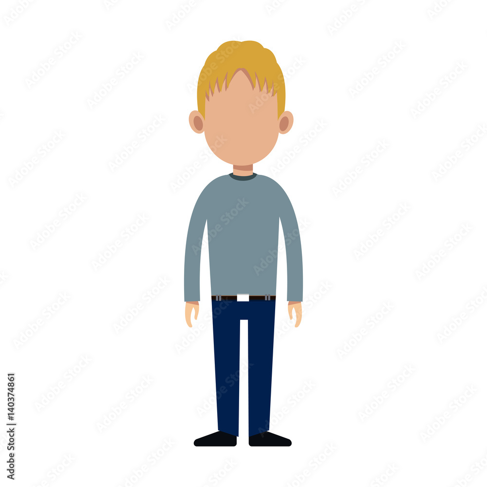 man cartoon icon over white background. colorful design. vector illustration