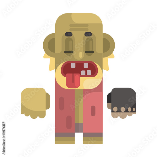 Old Toothless Tramp With Blond Beard, Revolting Homeless Person, Dreg Of Society, Pixelated Simplified Male Vagabond Character