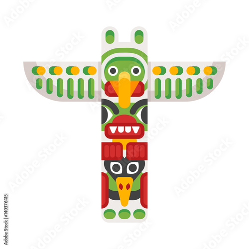 Vector flat style illustration of totem