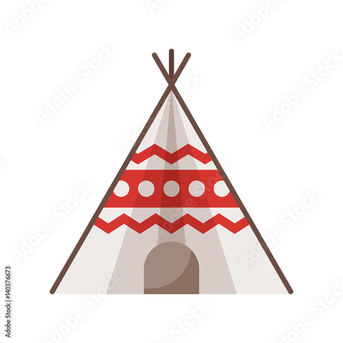 Vector flat style illustration of wigwam.