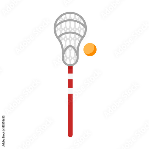 Vector flat style illustration of equipment for lacrosse game.