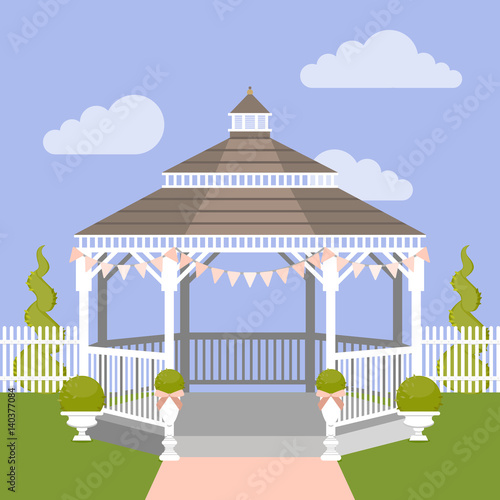 Wedding gazebo. Vector illustration