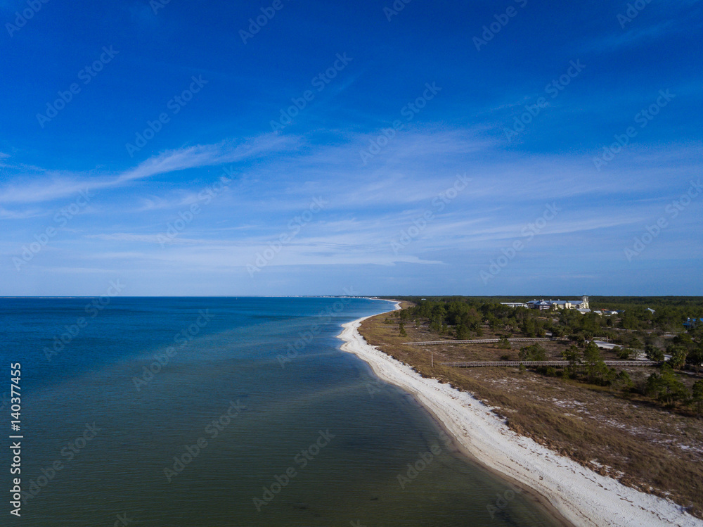 Aerial view of a Florida beach