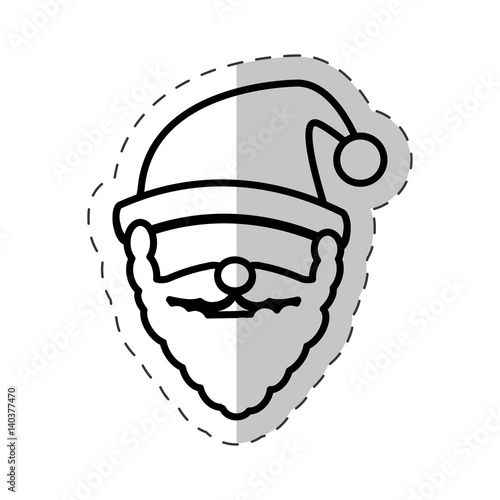 face santa claus christmas cut line vector illustraiton eps 10