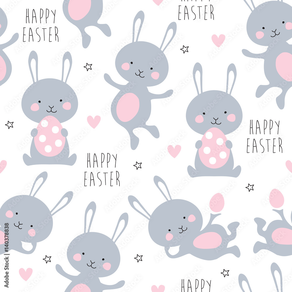 seamless happy easter bunny pattern vector illustration seamless happy easter bunny pattern vector illustration