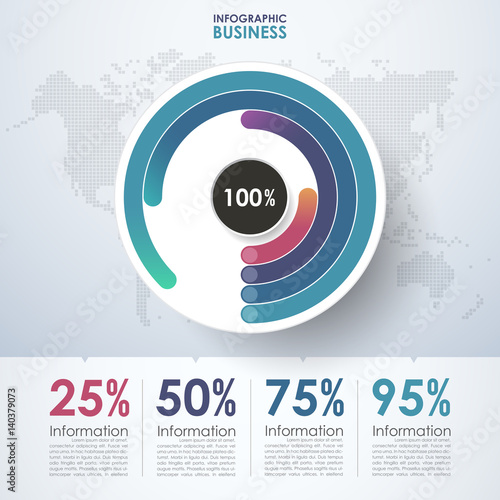 Business infographic, Pie c...
