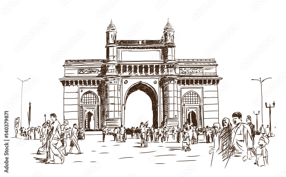 How to draw Gateway of India | The Gateway of India is an arch monument  built during the 20th century in Mumbai, India. The monument was elevated  to commemorate the landing of