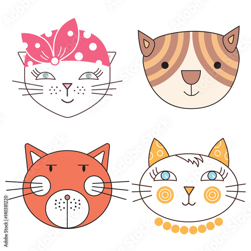 Cats, set of cute