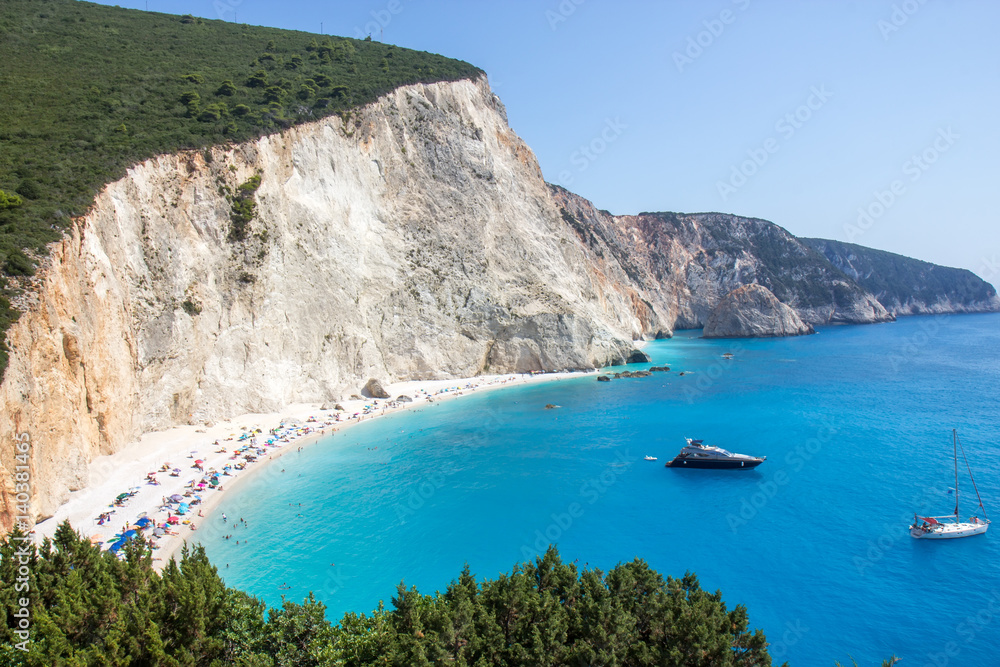 Porto Katsiki beach in Lefkada, Greece Porto Katsiki beach in Lefkada, Greece