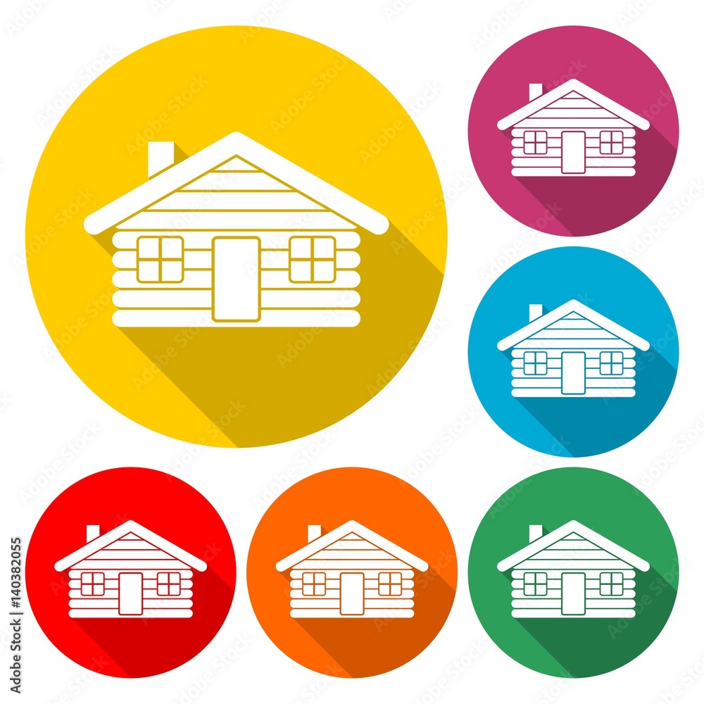 Wood log house icon vector illustration Wood log house icon vector illustration